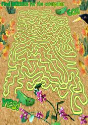 Printable maze with a caterpillar