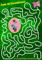 doolhof om uit te printen met een vlinder en een zonnebloem doolhof om uit te printen met een vlinder en een zonnebloem