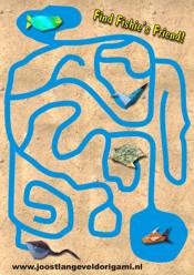 printable maze with a fish, find fishie's friend!