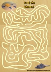 printable maze with a mouse, find the cheese!