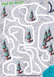 printable maze with a penguin, find the ocean! printable maze with a penguin, find the ocean!
