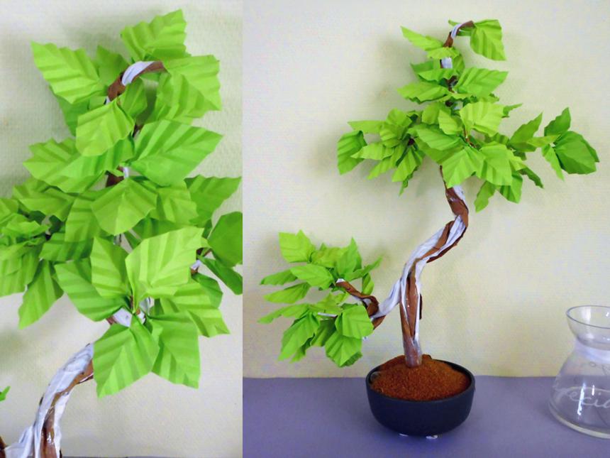 Bonsai Origami Berkenboompje