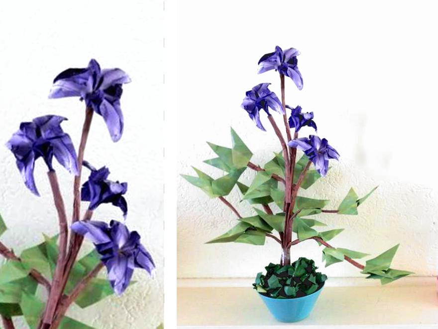 Bonsai Origami Iris Bloem