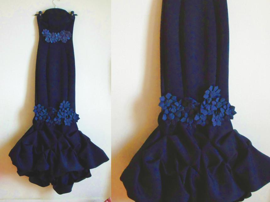 Crepe Paper Origami Flower Dress