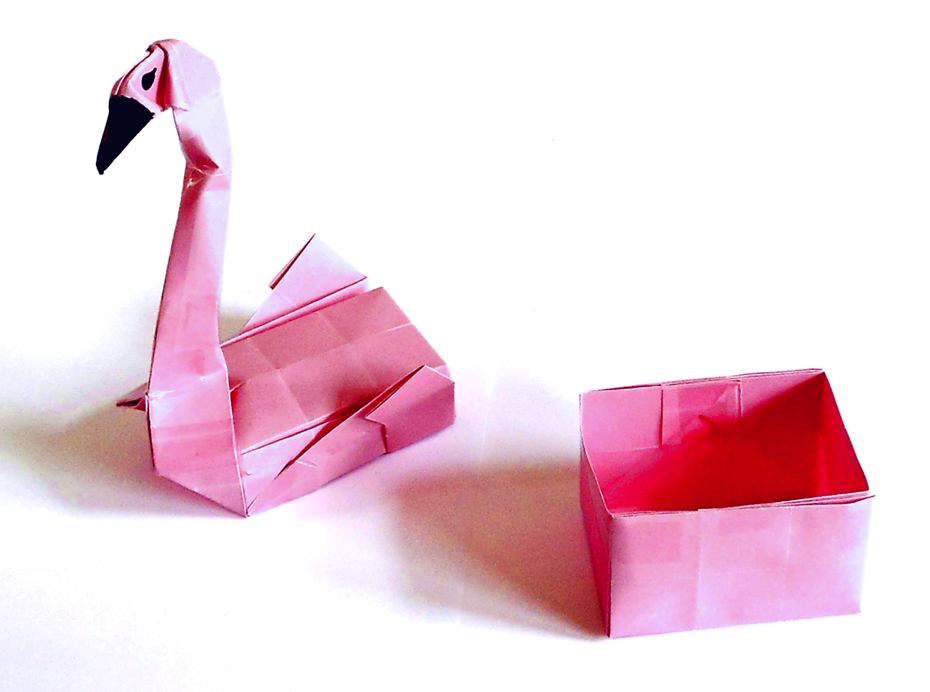 Origami Flamingo Box