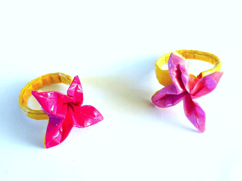 Origami Ring met Bloem