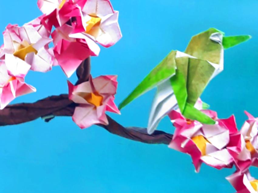 Origami Japanese White Eye Bird