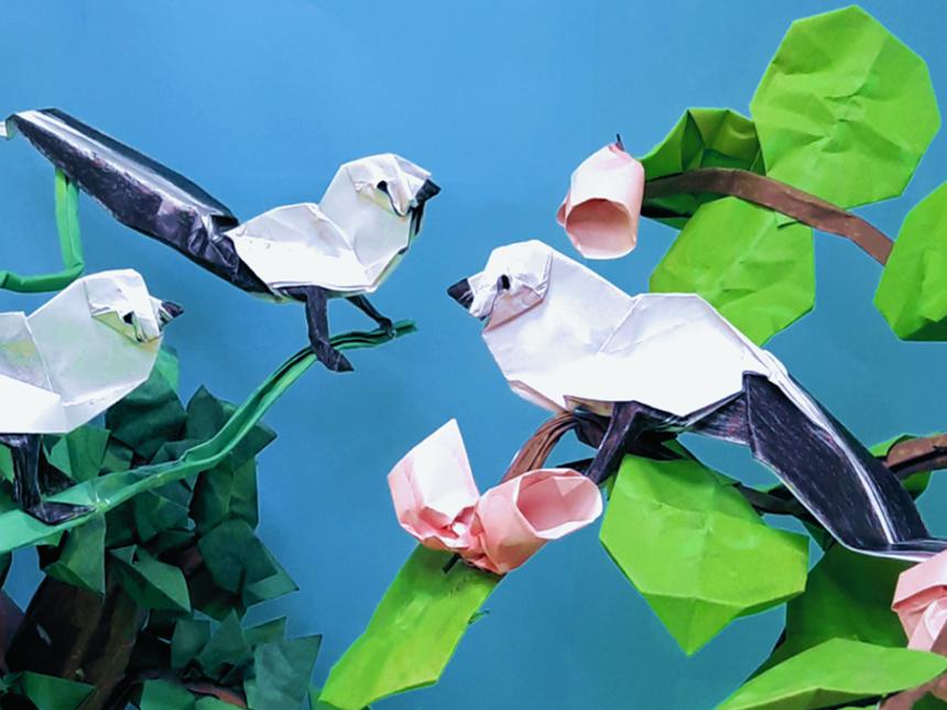 Origami Long Tailed Tits