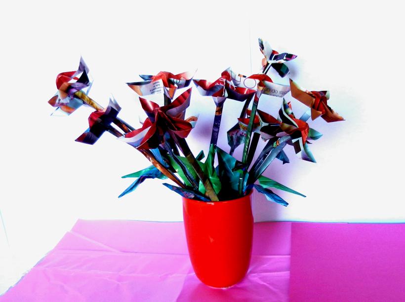 Origami Magazine Flowers Origami Magazine Flowers