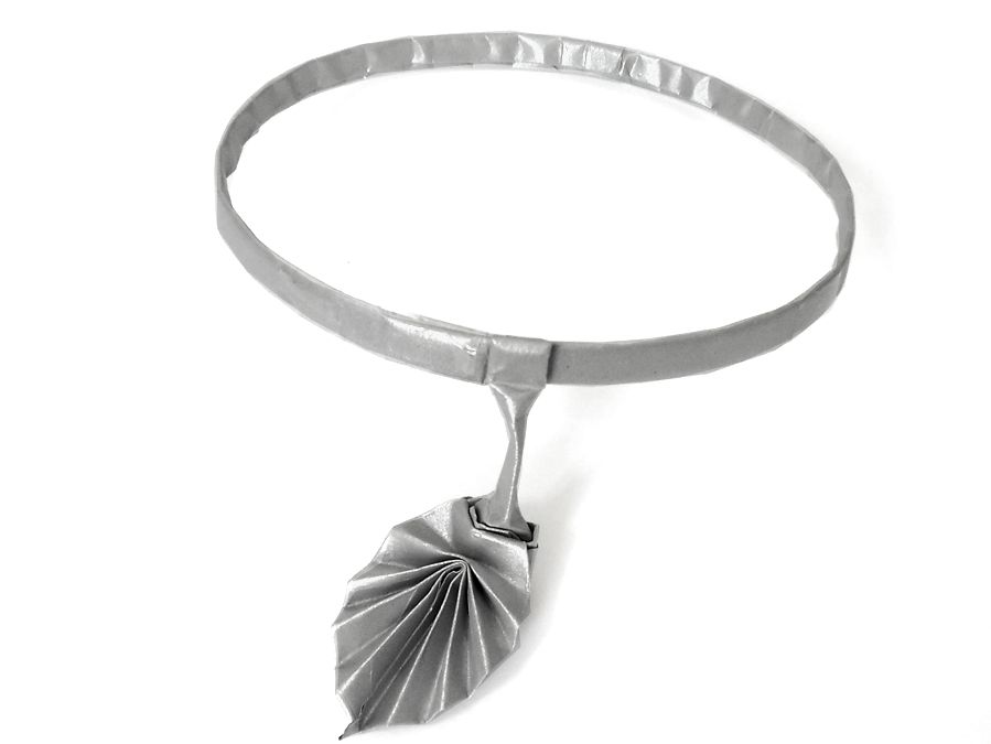 Origami leaf necklace