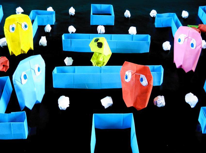 3d paper Pacman game