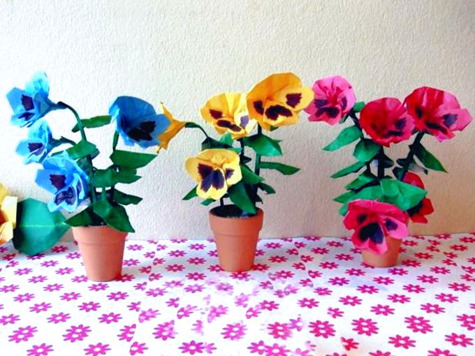 Origami Pansies