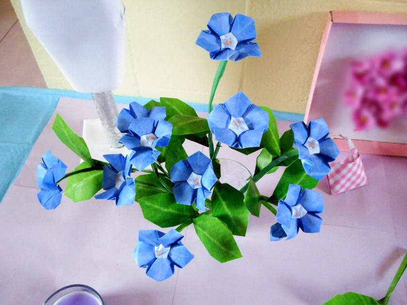 Origami Periwinkle Flowers