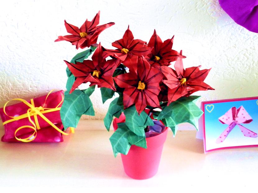 Origami Poinsettias