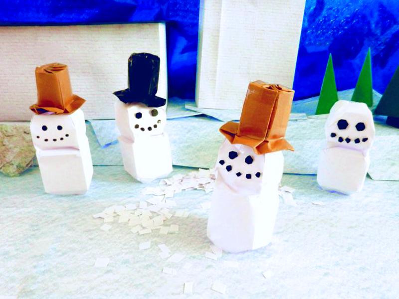 Origami Snowmen