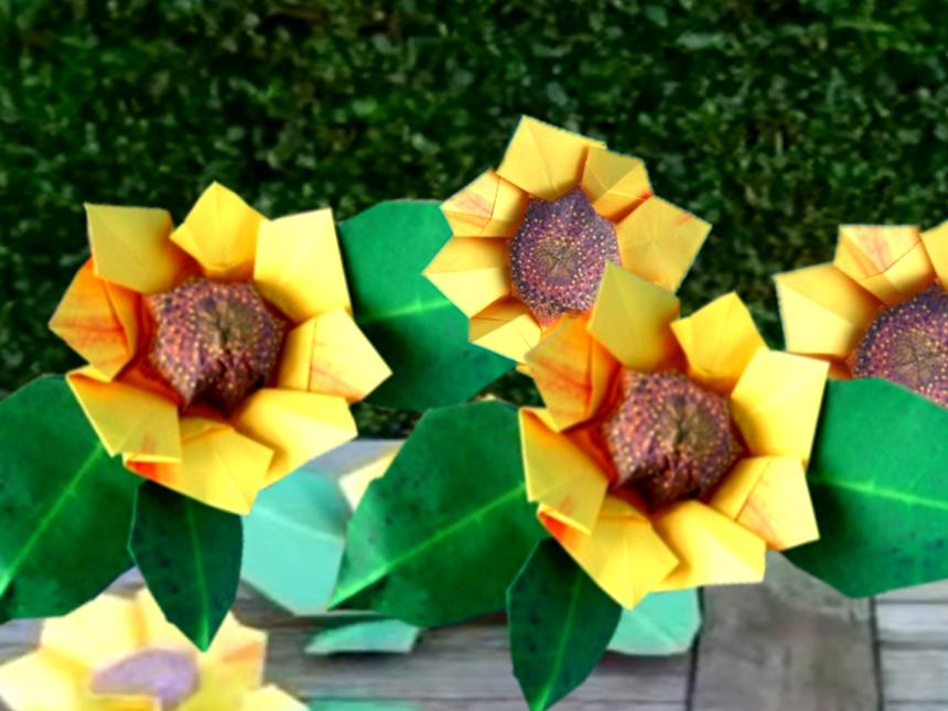 Origami Zonnebloemen